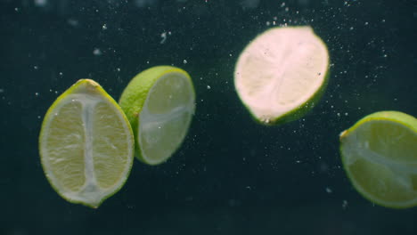 lime thrown into the water with splash