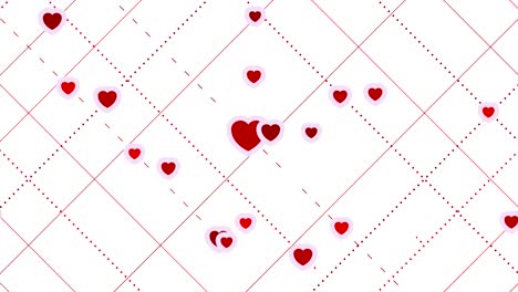 red hearts abstract st valentines day video animation