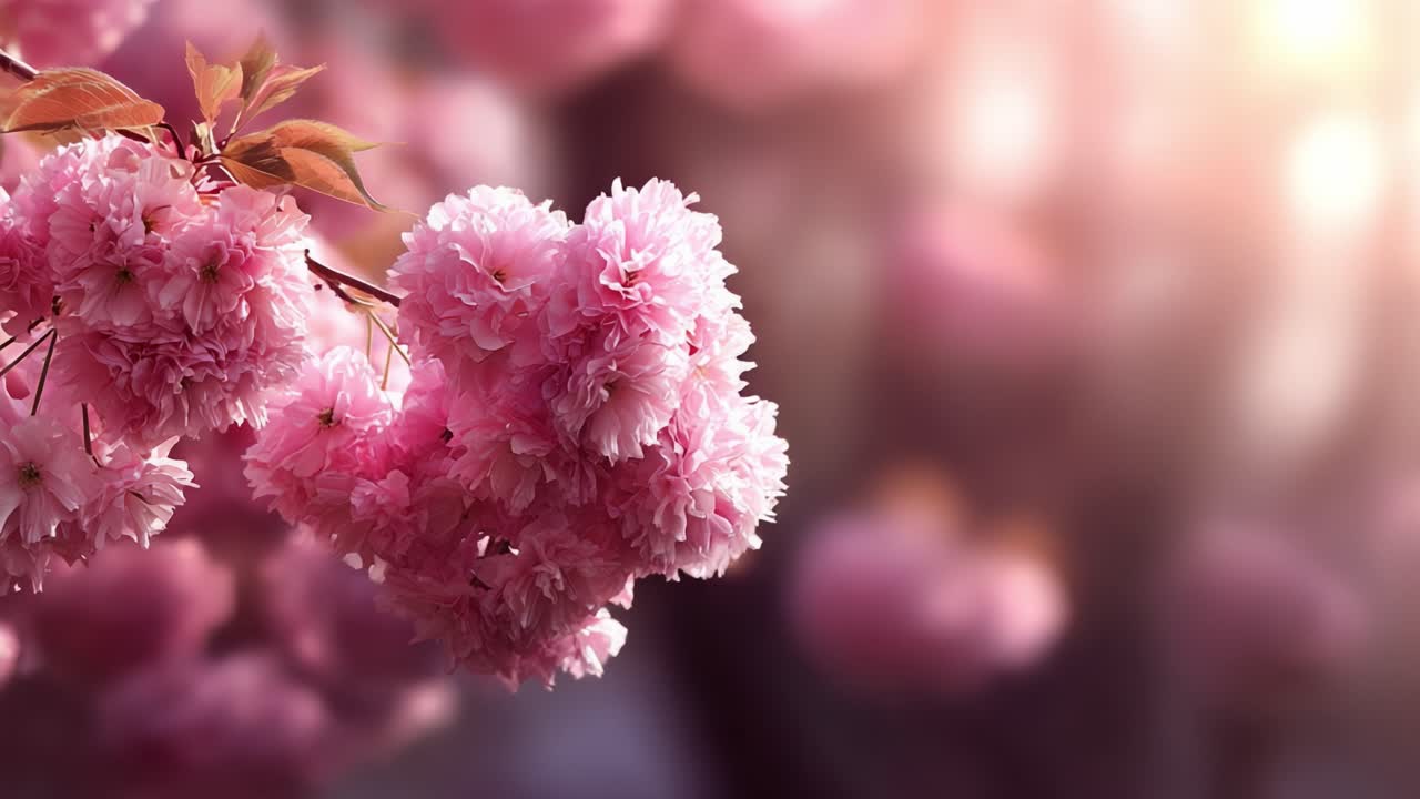 Captivating Beauty of Blossoming Pink Flowers Bathed in Soft Light Amidst a Serene Background, Evoking Peace and Natural Elegance in Every Petal