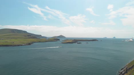 Brief-slow-motion-clip-of-seagull-enjoying-the-updraughts-blowing-ashore-onto-Valentia-Island