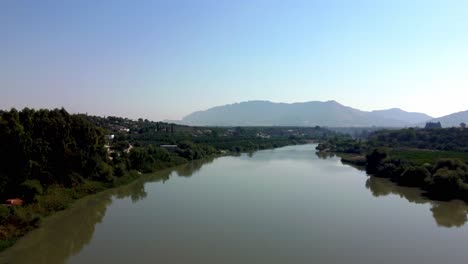 Aerial-Glimpse-of-Turkish-History-in-ADANA---Misis-Roman-Bridge-on-the-Ceyhan-River:-Stock-Footage