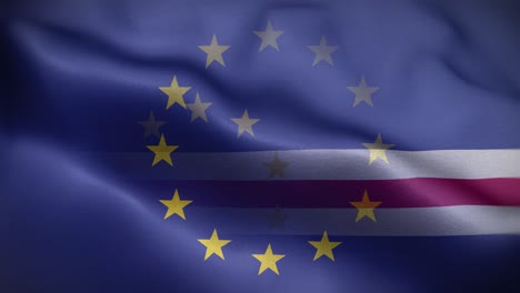 la bandera de la ue de cabo verde en bucle de fondo 4k