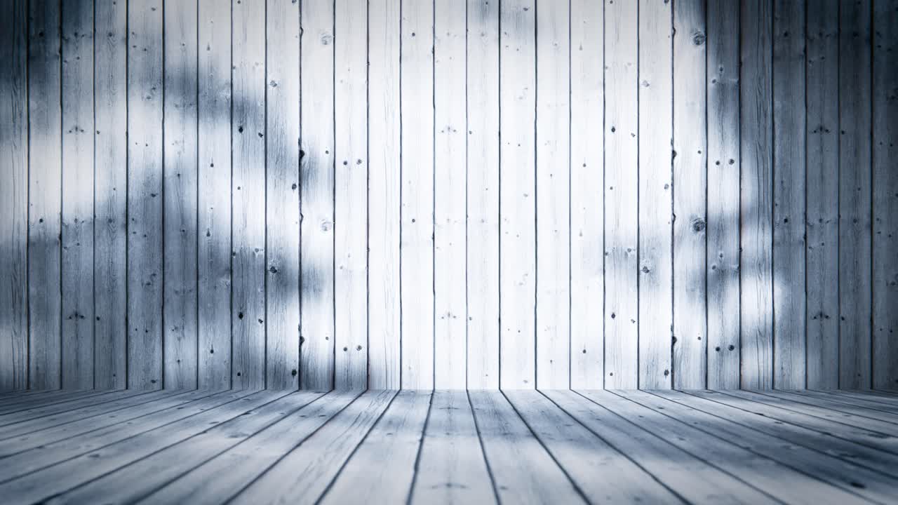 Empty Wooden Room with Moving Dappled Shadows
