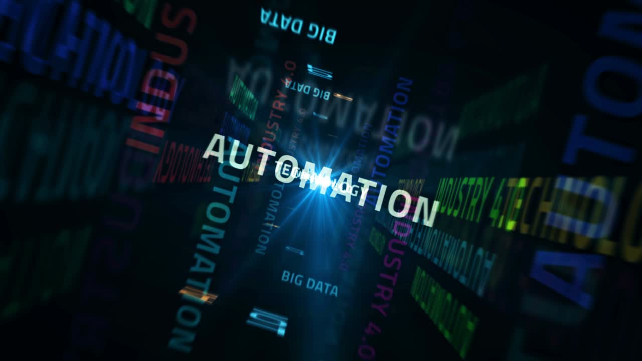 Speed flight over Industry 4.0 text loop abstract concept