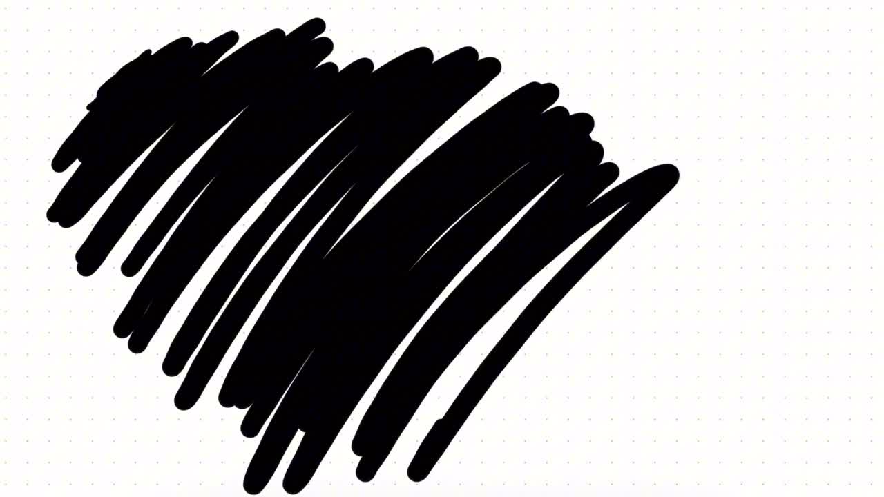 검은색과 색의 글씨로 손으로 선을 그리는 것