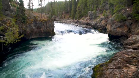 the raging yellowstone river above the upper falls in the grand canyon of the national park