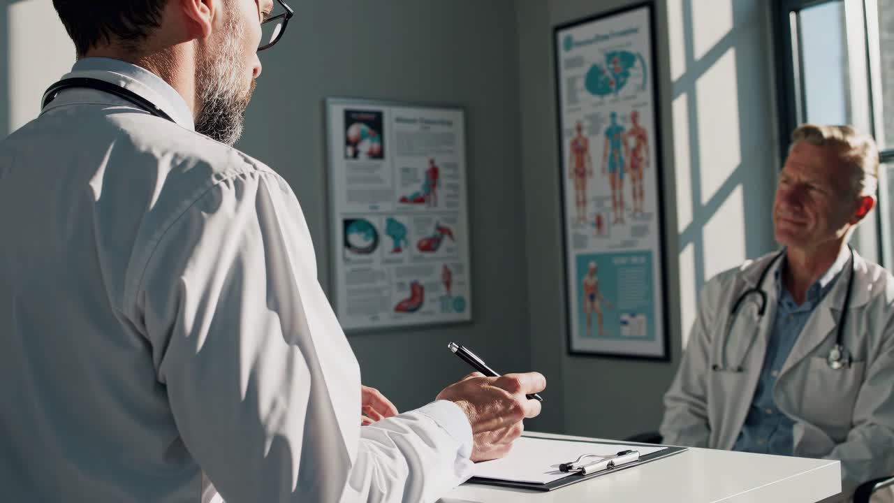 el médico discutiendo con el paciente