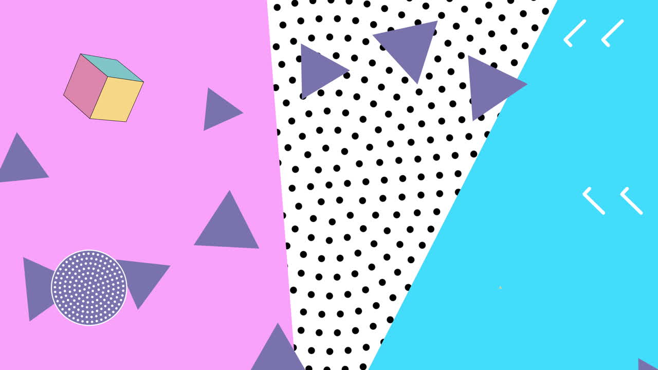 movimiento formas geométricas abstractas triángulos y puntos