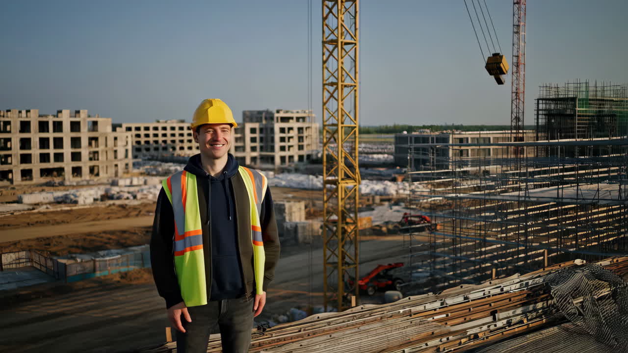 trabajador de la construcción en un sitio de construcción