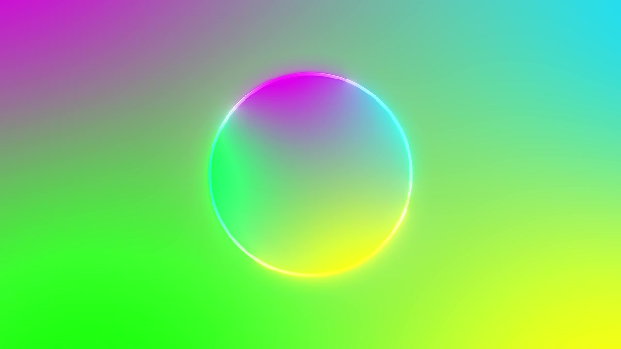Glowing circular outline shines across gradient background modern logo reveals beauty promotions