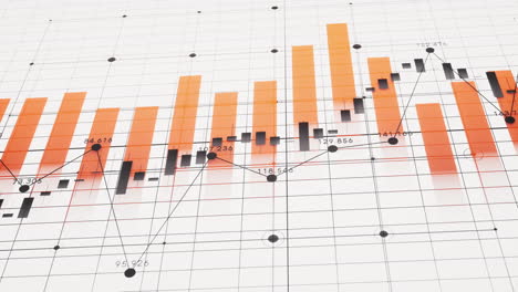 statistical graph with business finance concept, 3d rendering.