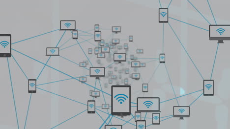 Animation of network of connections with icons