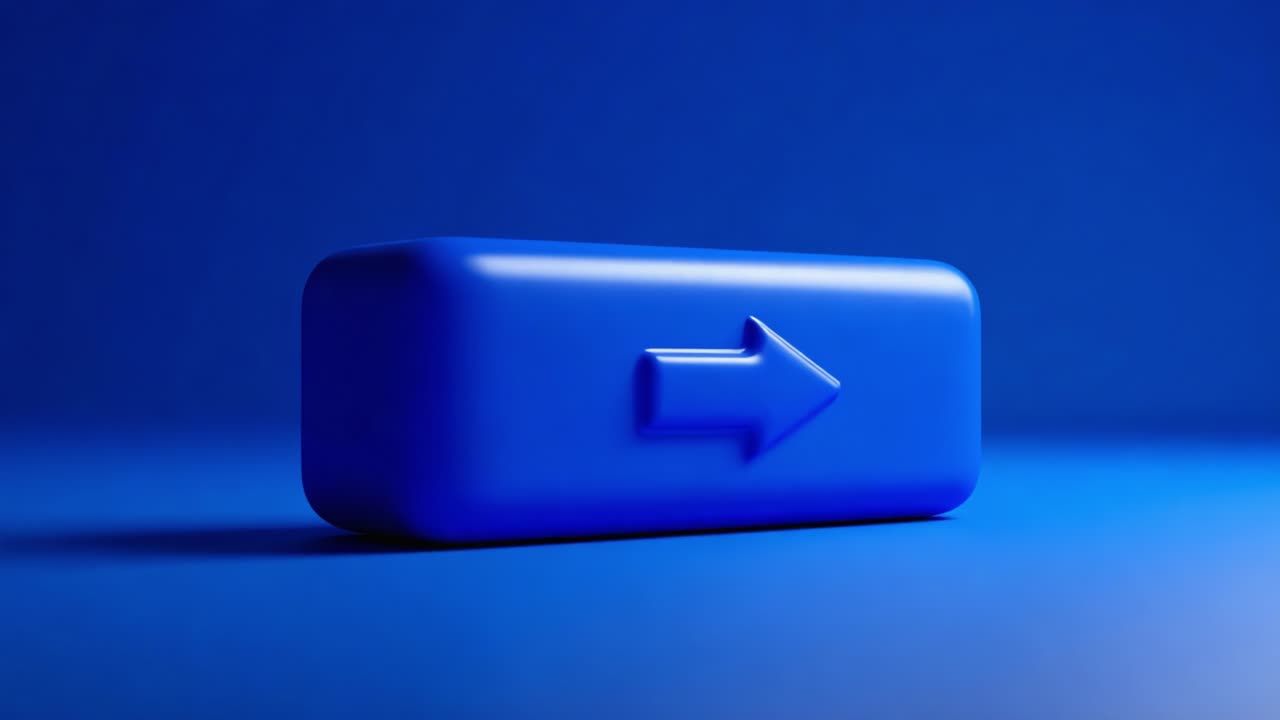A striking blue button featuring a prominent right arrow, symbolizing direction, movement, or progress, set against a sleek blue backdrop that enhances its modern aesthetic
