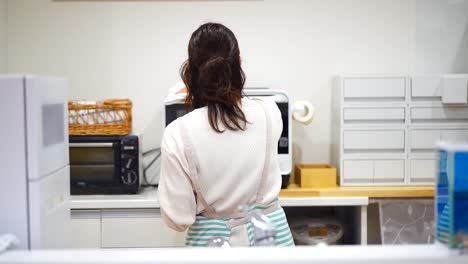 woman cleaning the kitchen