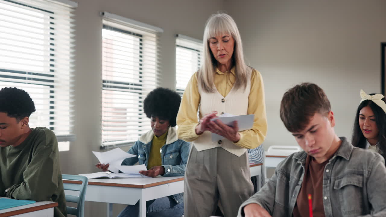 Classroom scene with teacher and students