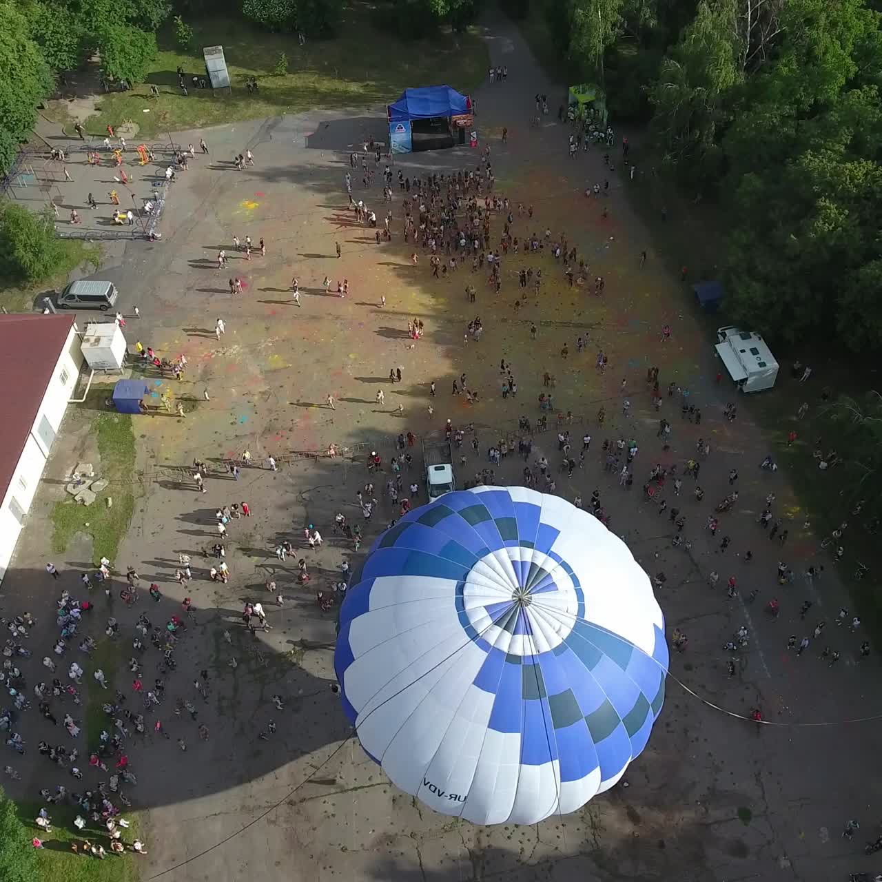 Hot Air Balloons Have Completed Filling Up. VINNITSA, UKRAINE - JULY 2017: hot air balloons have completed filling up and are ready to make their ascent in the summer