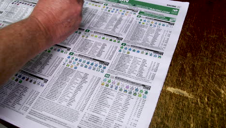 marcar los arañazos en una guía de formulario de carreras de caballos