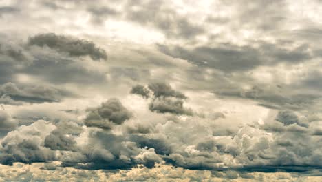 heavy low overcast sky, puffy clouds time lapse, video loop