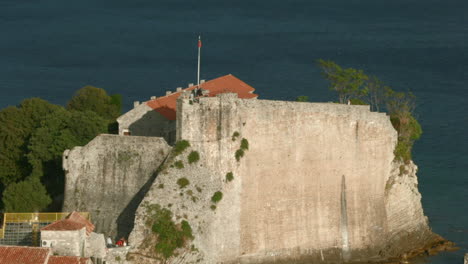 budva old town fortress with flag