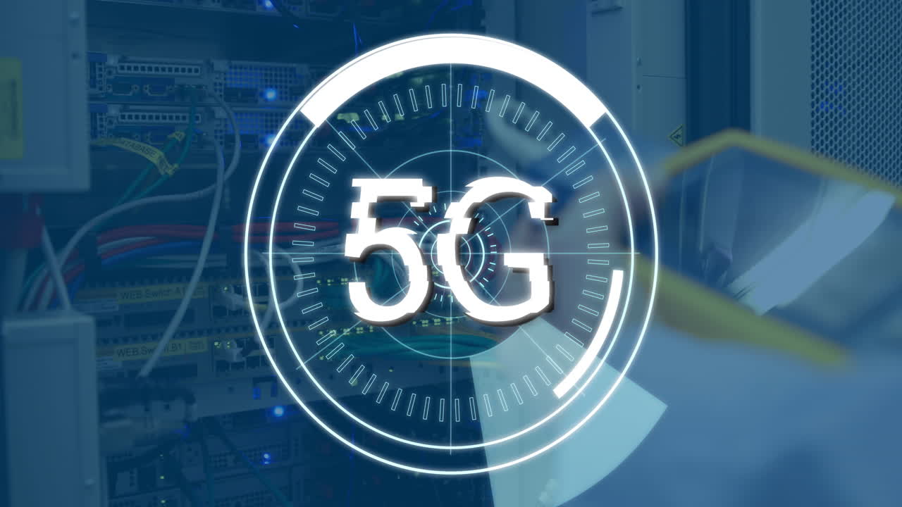5g scritto nel mezzo di un cerchio futuristico 4k