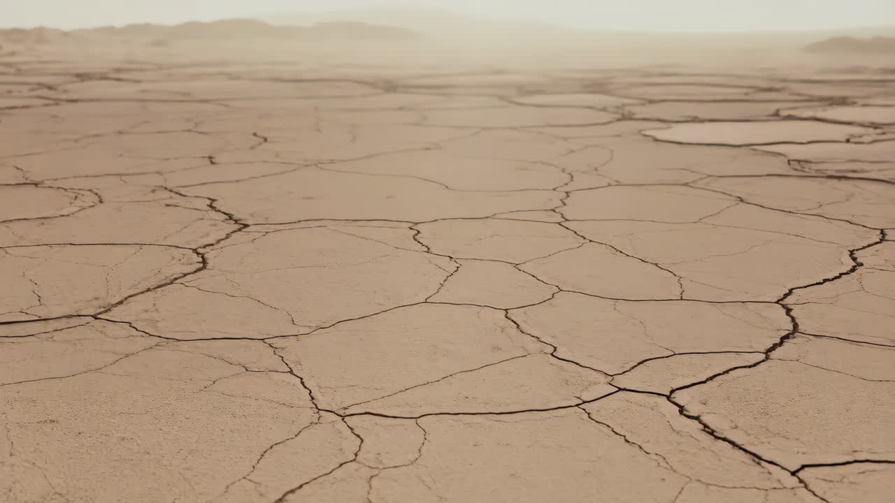 Cracked Dry Earth in a Barren Desert Landscape