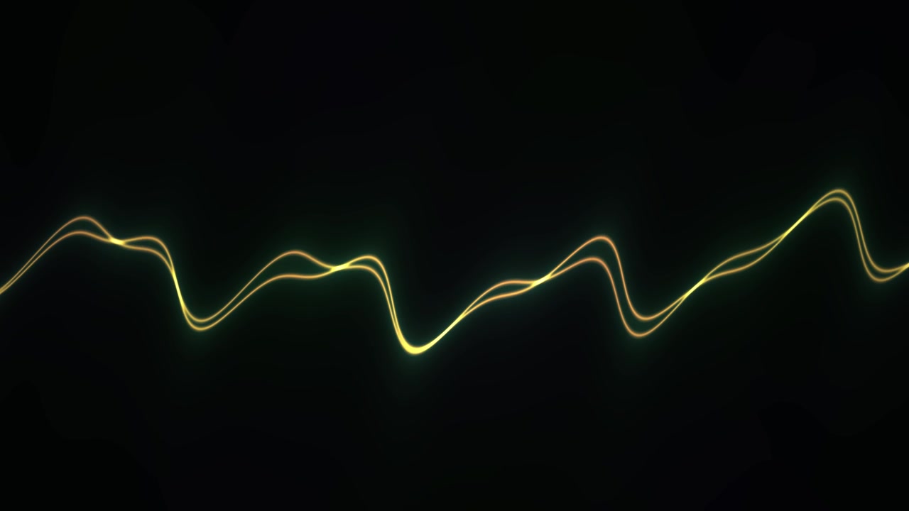 Abstract Glowing Wavy Line Animation on Black Background