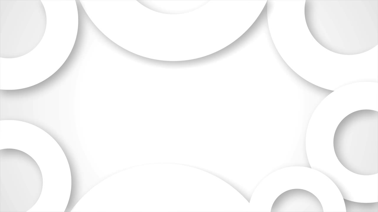 anillos de papel fondo de movimiento abstracto con sombras de gota. hd gráfico de movimiento en bucle sin costuras