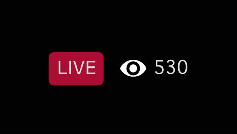 facebook live viewers icon on black background, overlay