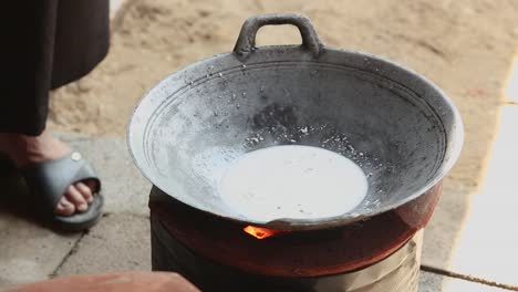 coconut milk on thai stove