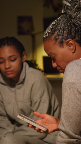 mother and daughter conversation at home