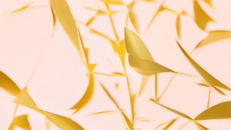 Yellow abstract shapes floating, creating dynamic animation on light background