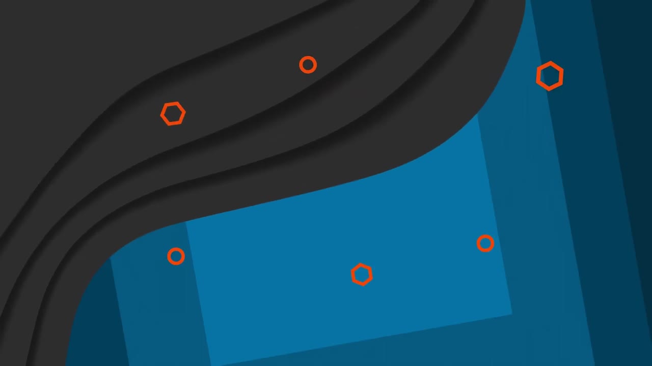 Animation of shapes moving over grey background