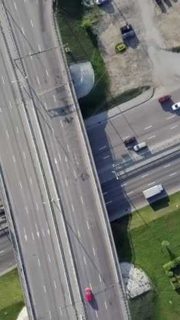 aerial view of highway intersection