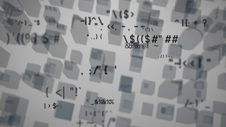Digital animation showcases global network technology with icons and data processing.