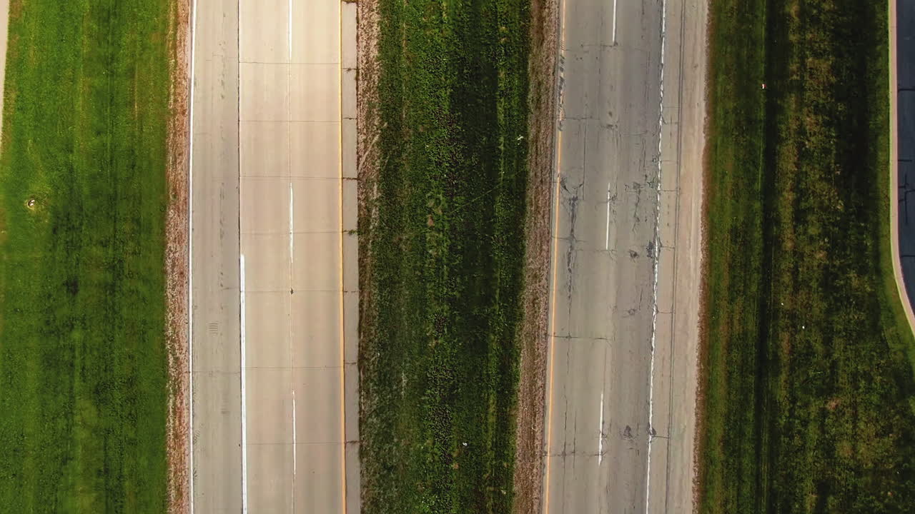 Static Aerial Timelapse of Busy Traffic on a Multi-Lane Highway