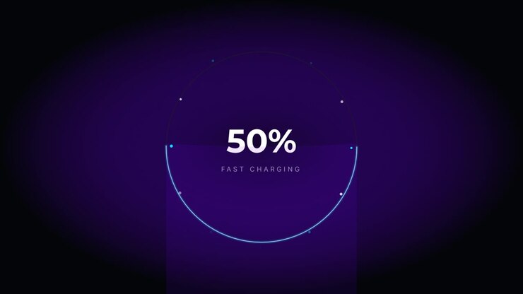 Digital Fast Charging Percentage Progress Indicator Animation