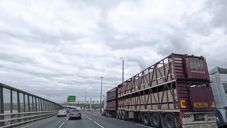 vehicles traveling on a busy highway