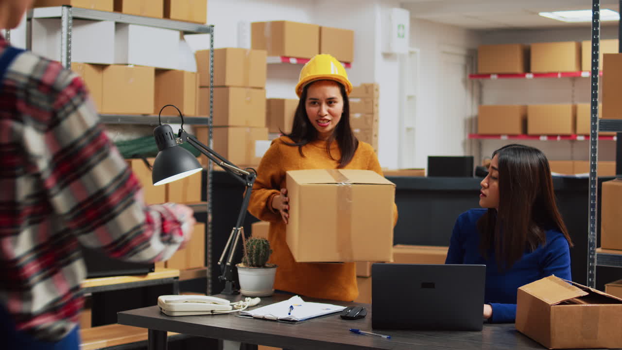 Employees in a warehouse