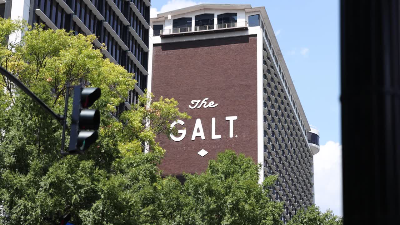 Shot of the iconic Galt House Hotel in downtown Louisville, Kentucky. A landmark known for its riverfront location and rich history. Editorial