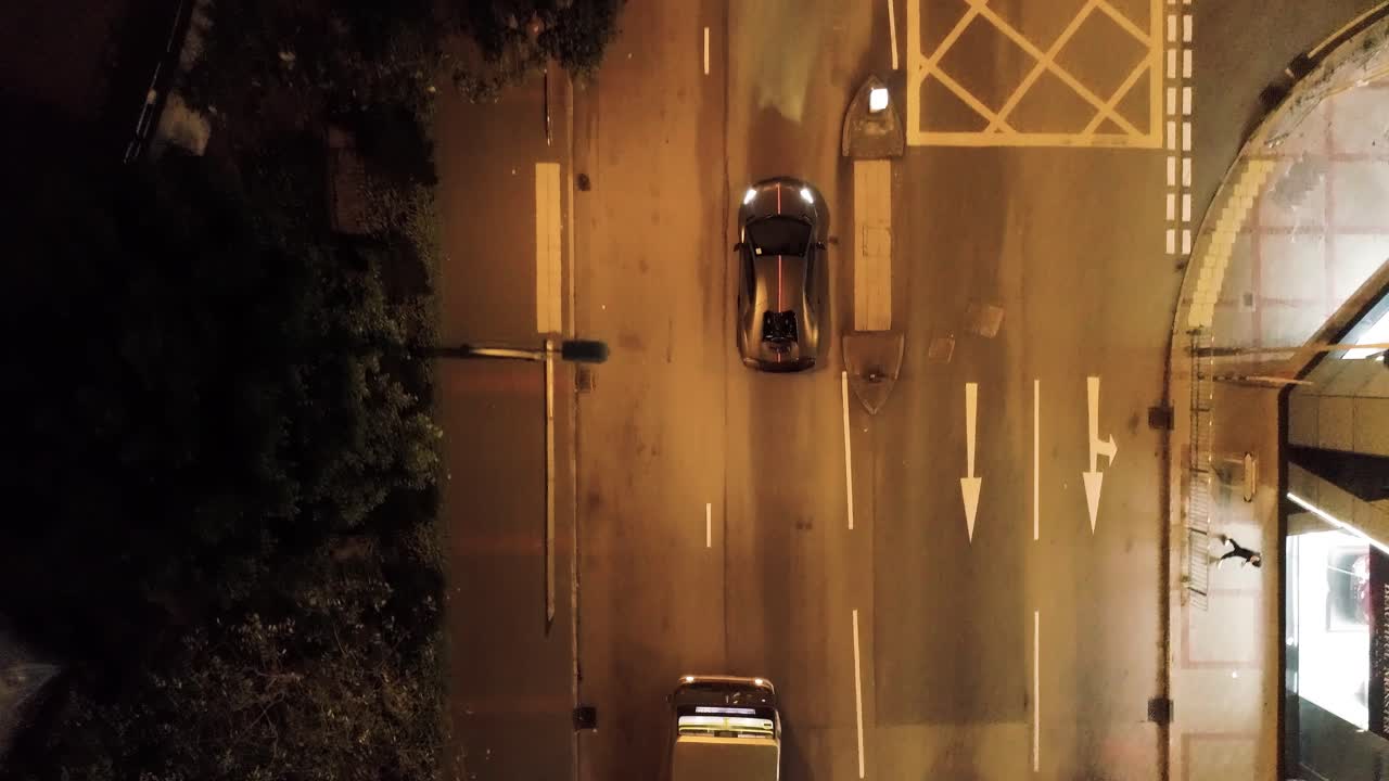 야간 도시 거리 공중 사진