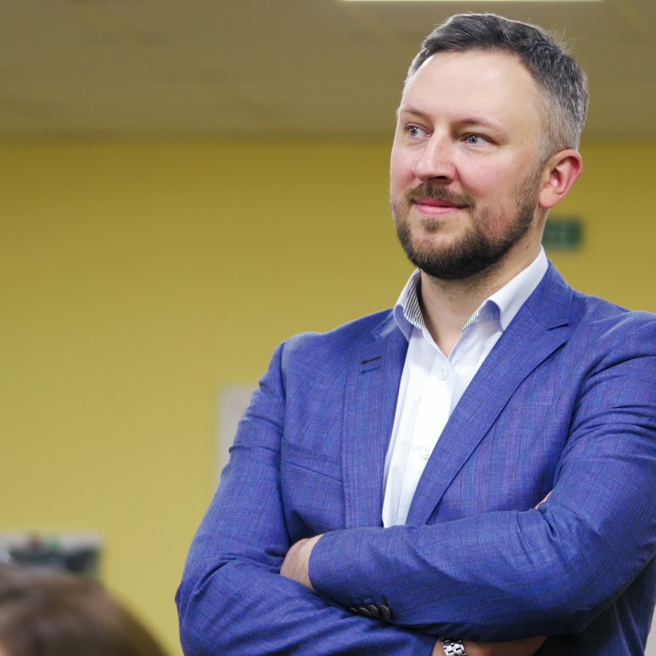 Portrait of businessman at conference