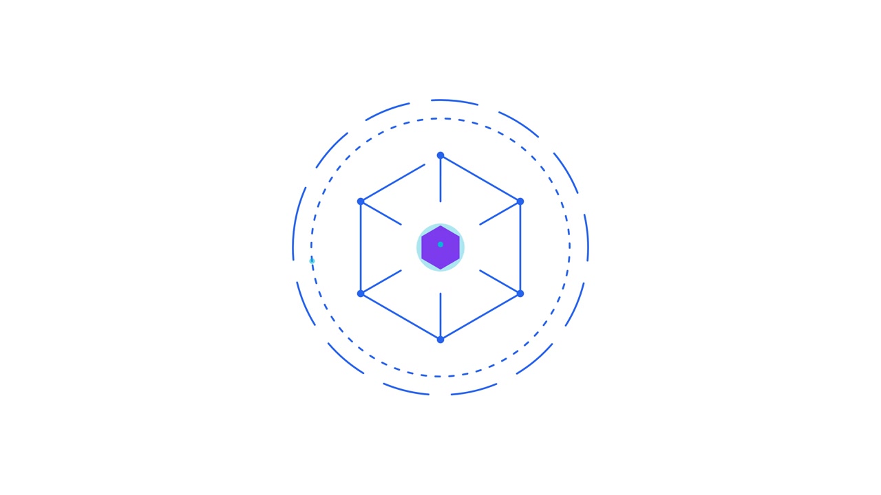 Animated Hexagon Network Connection Graphic