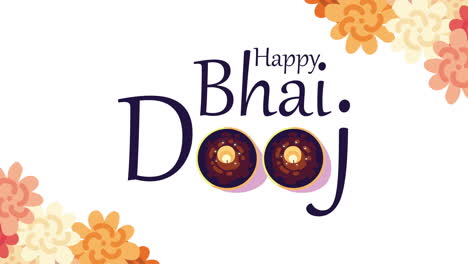bhai dooj letras con flores