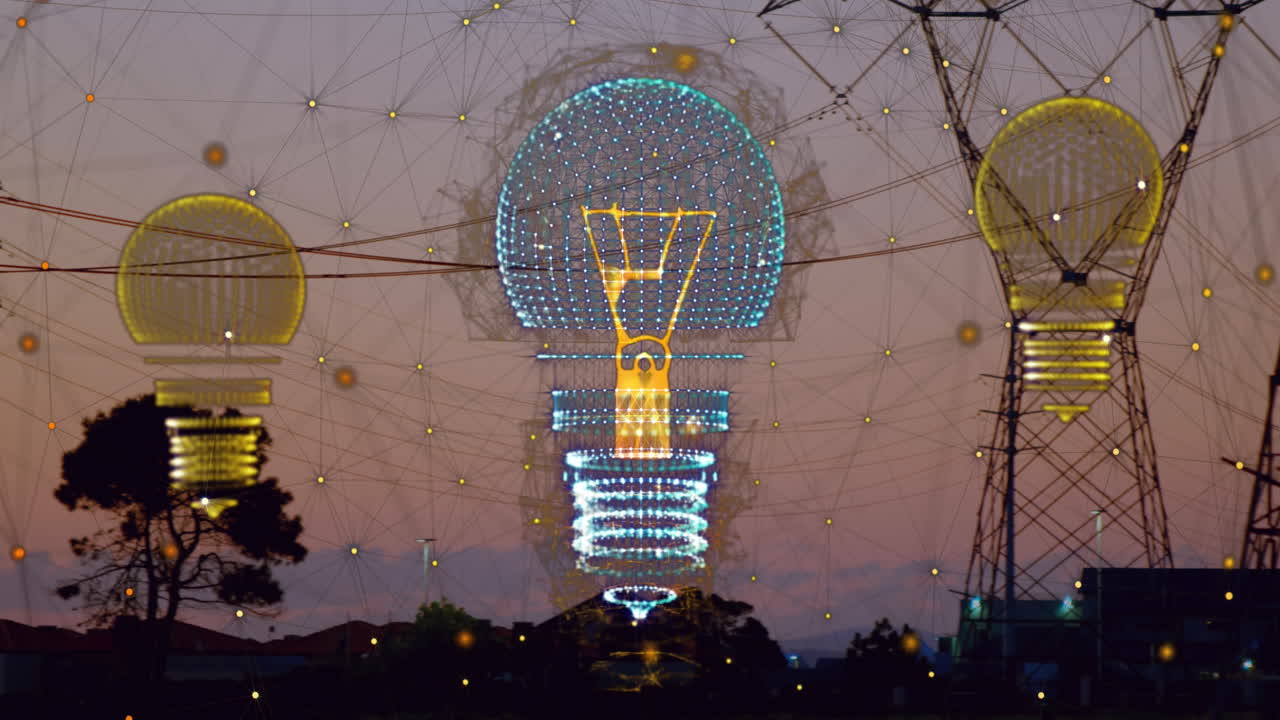 전구의 애니메이션과 연결과 함께 데이터 처리