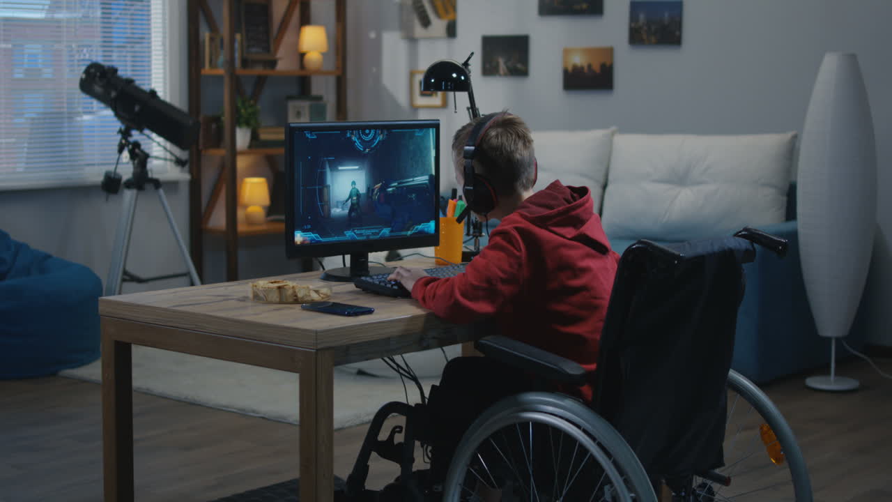 Boy Gaming in Wheelchair