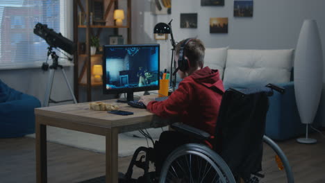 boy gaming in wheelchair