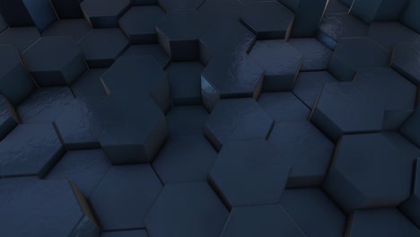 3d hexagon blue glass background (loopable)