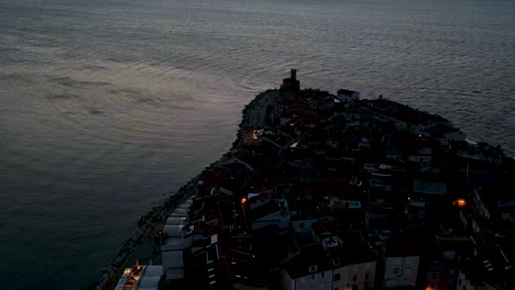 slovenia piran aerial drone shot