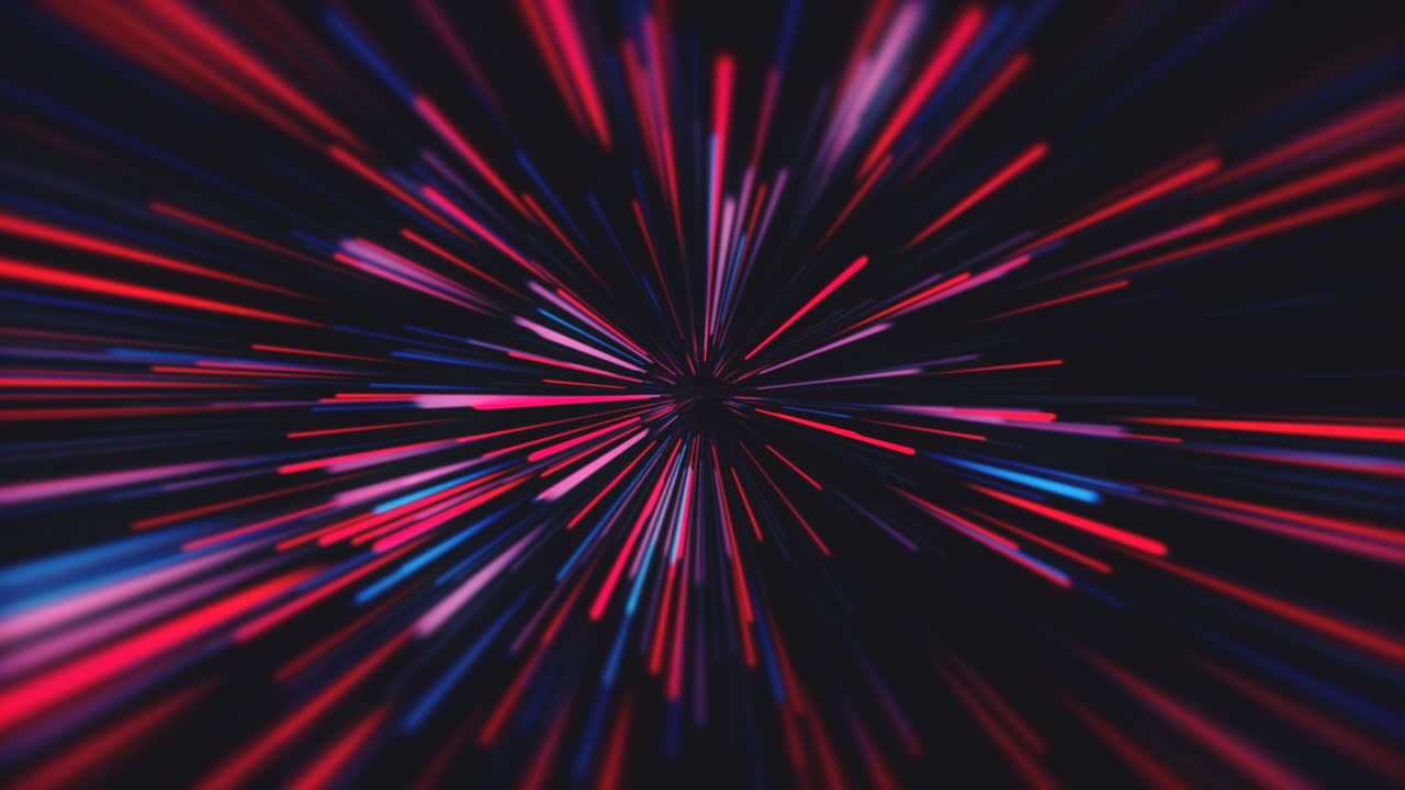 red and blue abstract fast zoom speed motion background tunnel 4k animation outer space