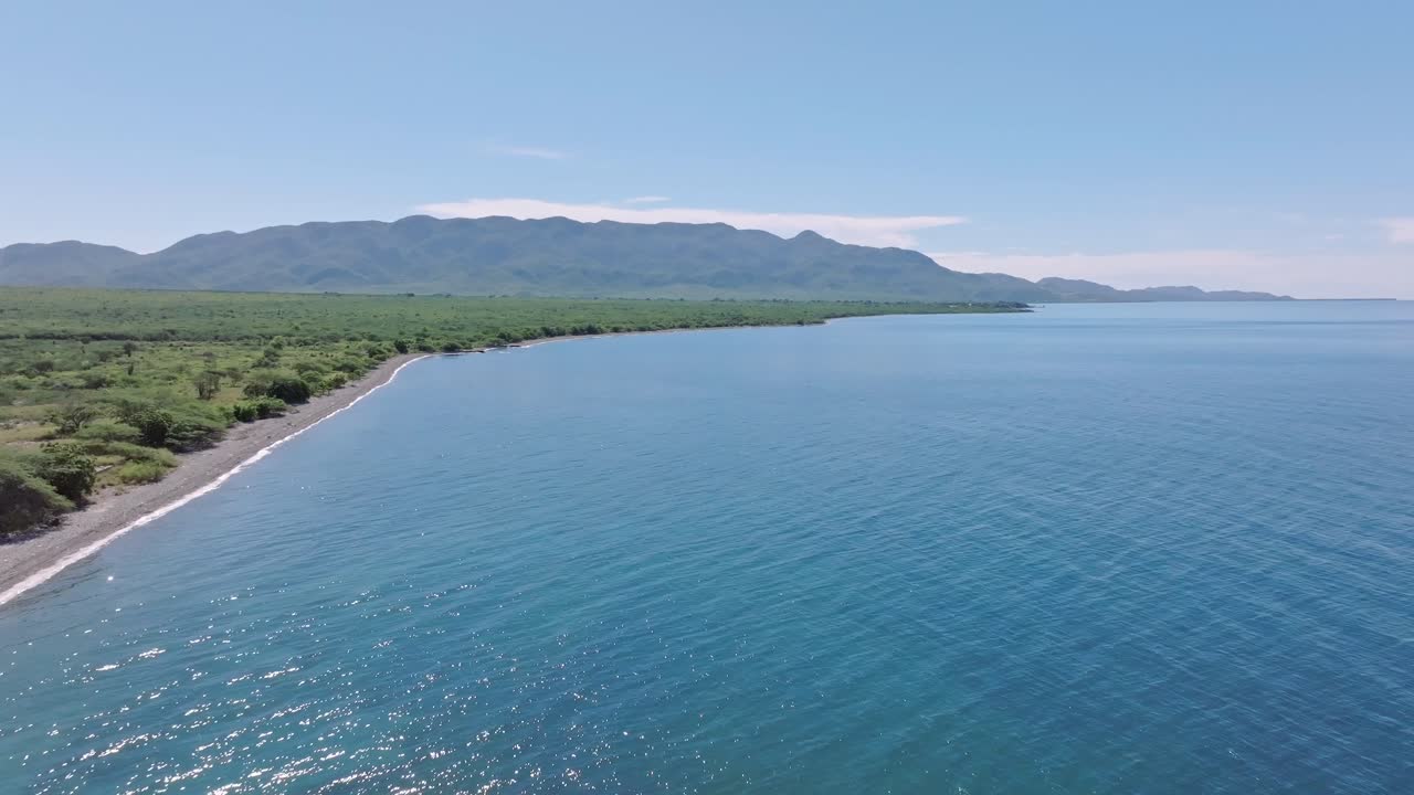 Aerials view of Ocoa Bay, Azua, Dominican Republic